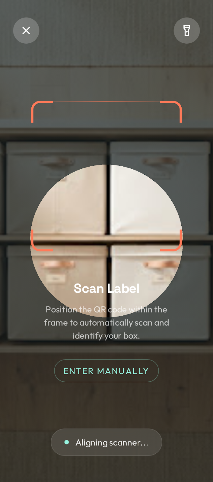 Scanifest QR label scanning screen